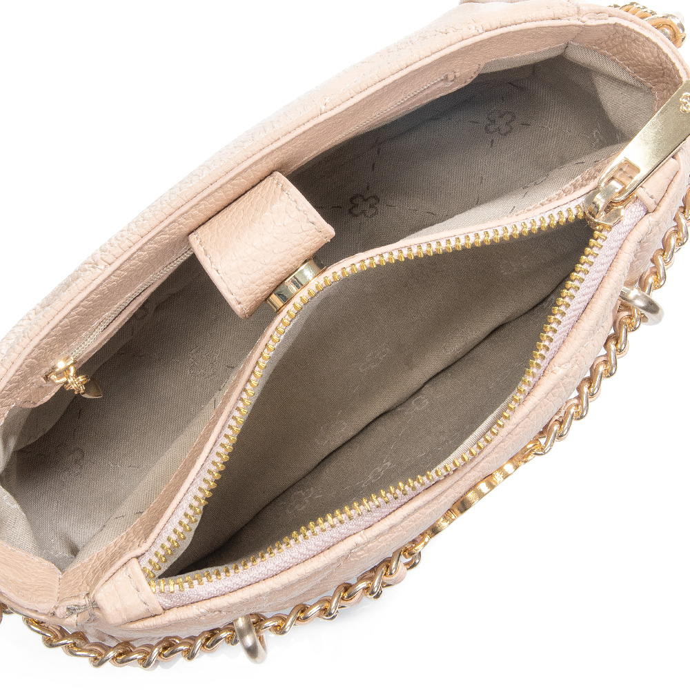 BOLSA NUDE DE COURO TRANSVERSAL AL&Ccedil;A CORRENTE image number 4