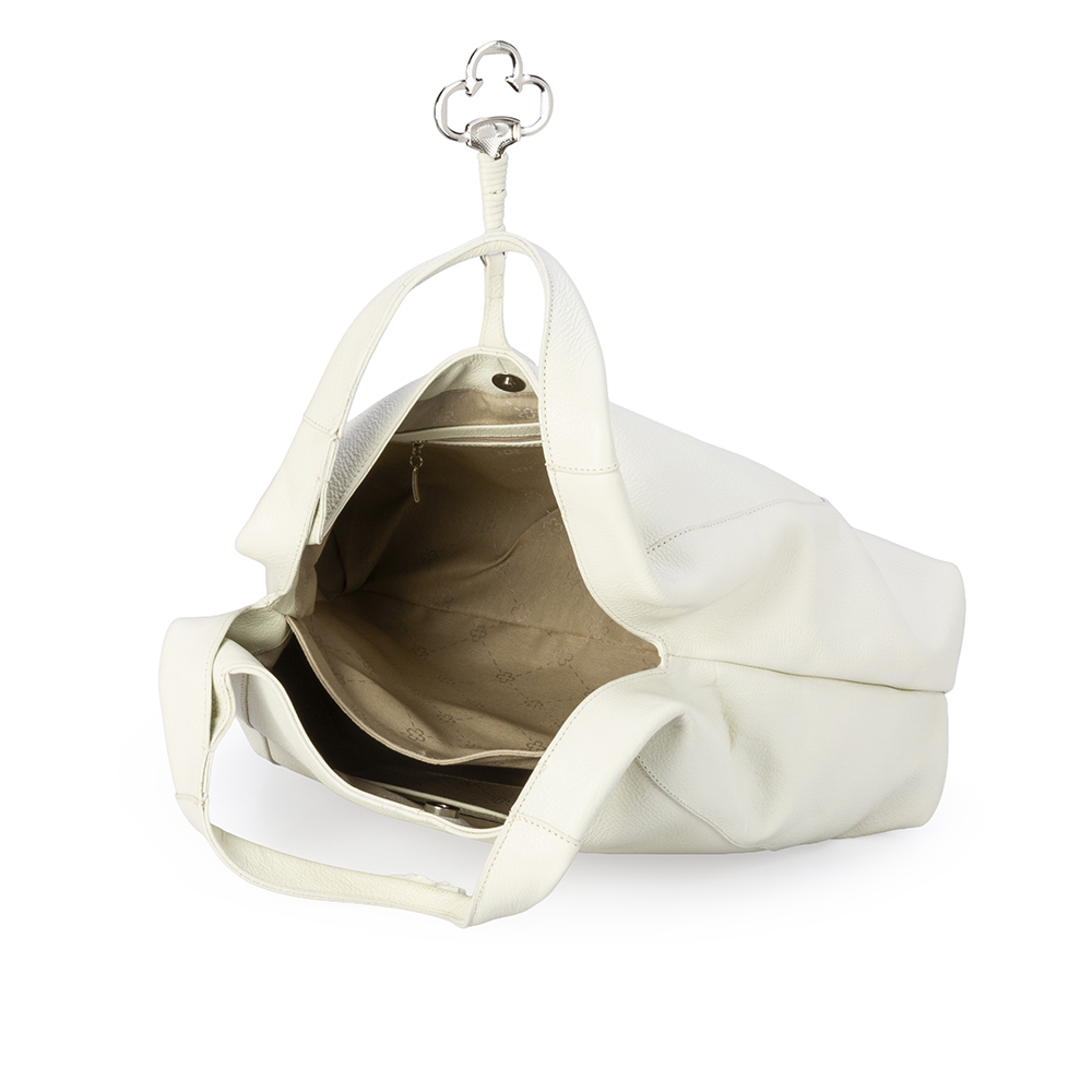 BOLSA BRANCA DUNA DE COURO HOBO image number 4