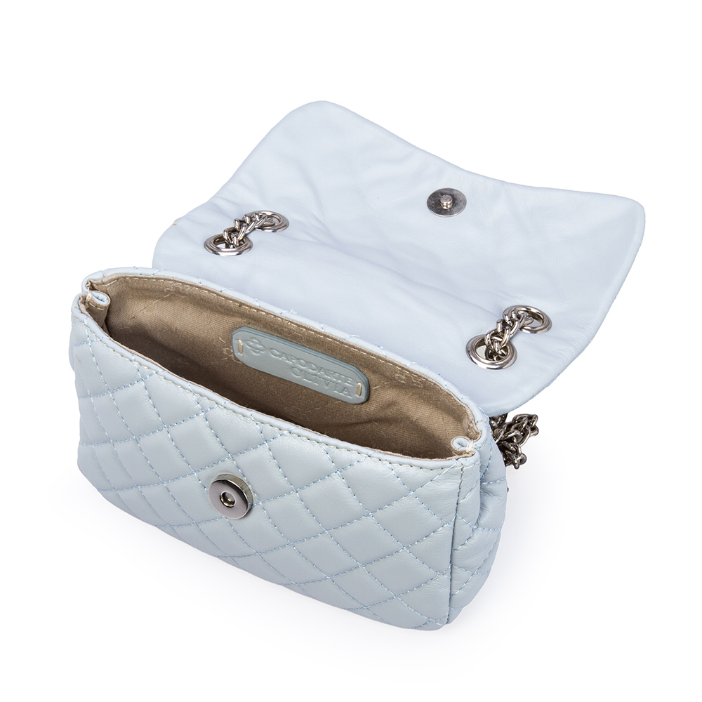 BOLSA PEQUENA AZUL TURMALINA DE COURO MINI OL&Iacute;VIA image number 4