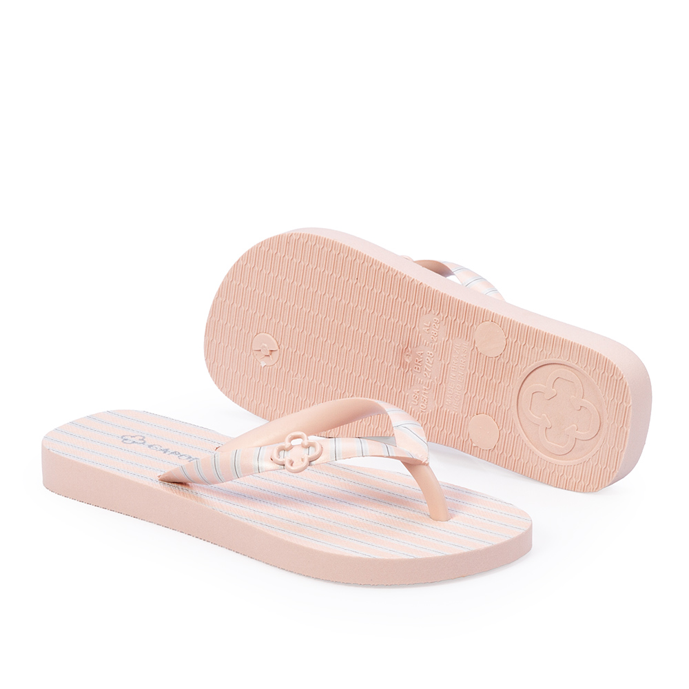KIT INFANTIL CHINELO DE DEDO ROSA LISTRAS + BOLSA DE LEN&Ccedil;O image number 3
