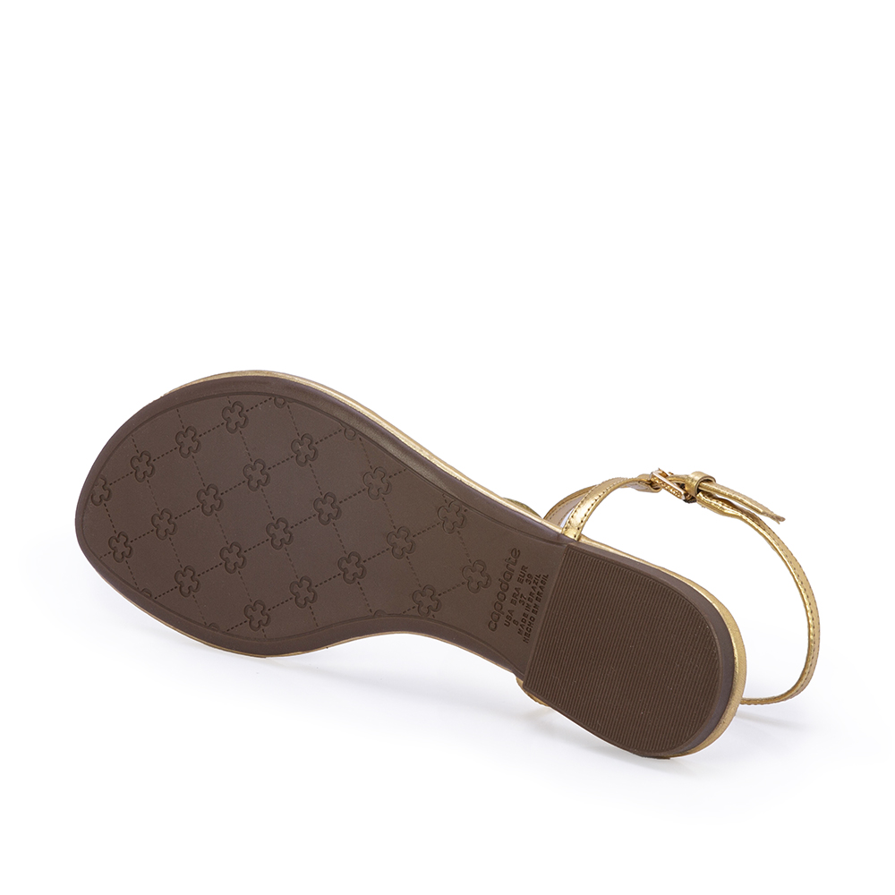 SAND&Aacute;LIA RASTEIRA DE COURO DOURADA METALIZADA image number 3