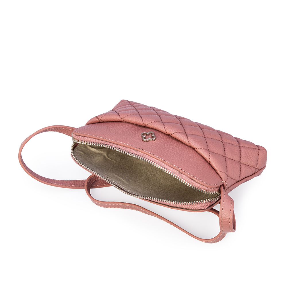 BOLSA PEQUENA ROSA MALVA COURO MATELASS&Ecirc; SHOULDER BAG image number 4