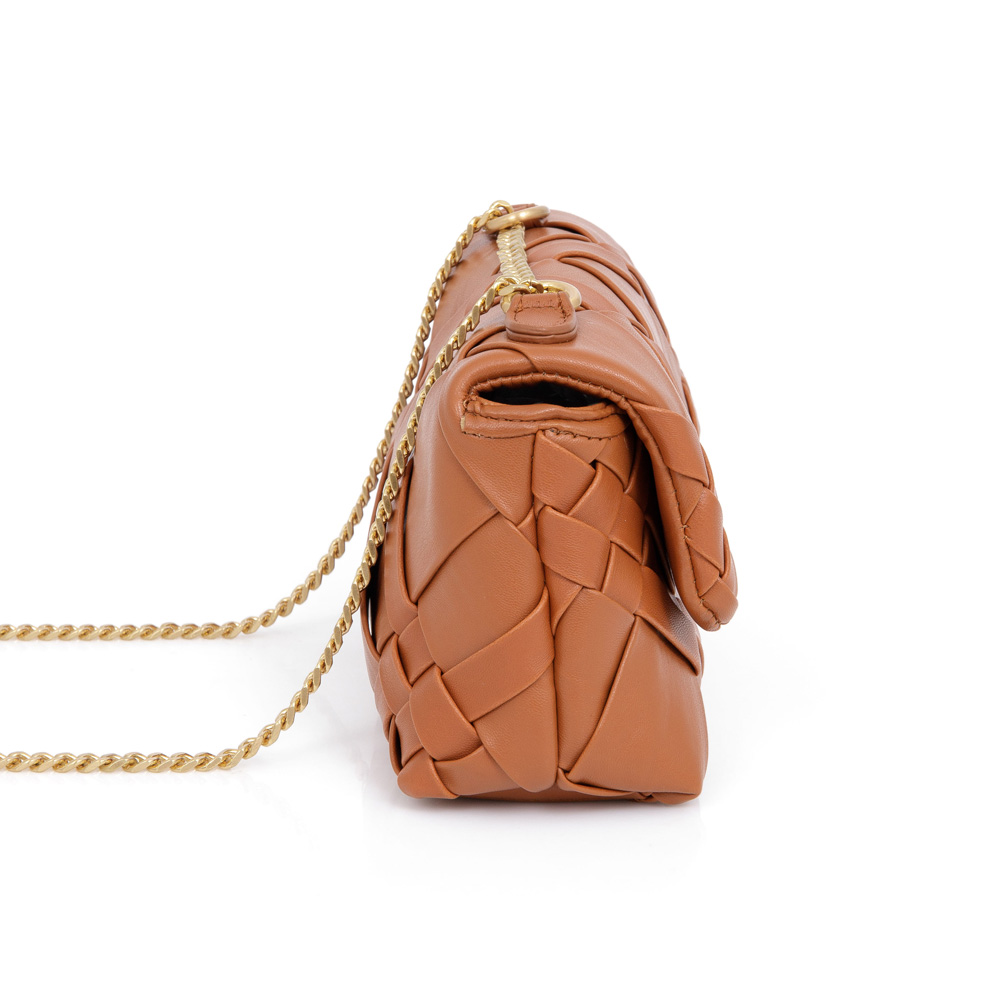BOLSA SHOULDER BAG CARAMELO AL&Ccedil;A CORRENTE DOURADA TRESS&Ecirc; image number 1
