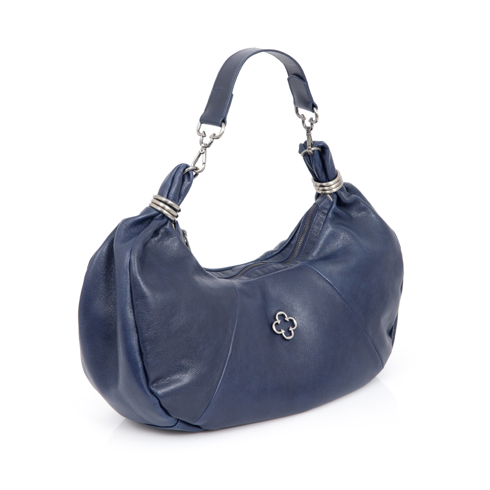BOLSA HOBO DE COURO MARINHO AZZURRO image number 3
