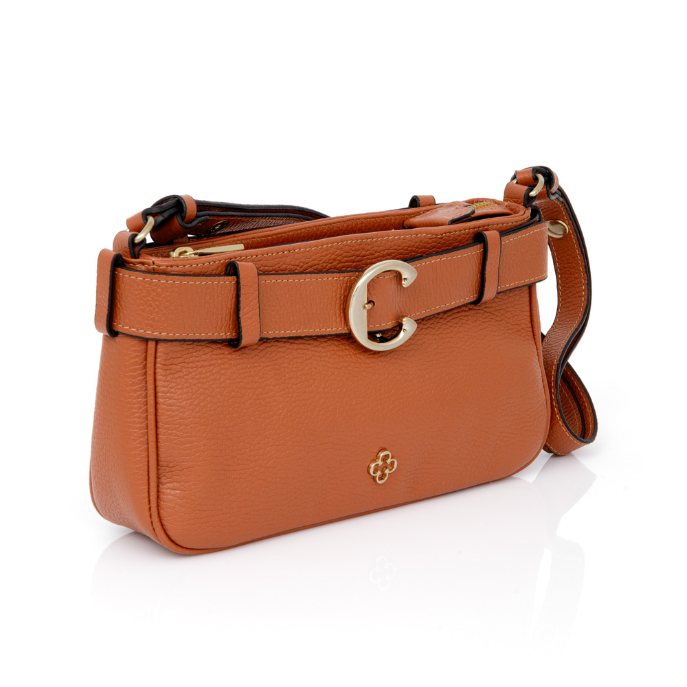 BOLSA DE COURO CARAMELO SHOULDER image number 3