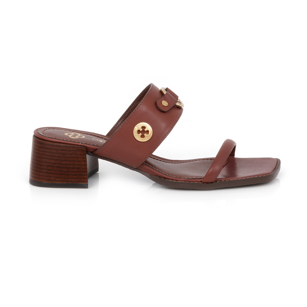 MULE MARROM DE COURO BICO QUADRADO image number 0