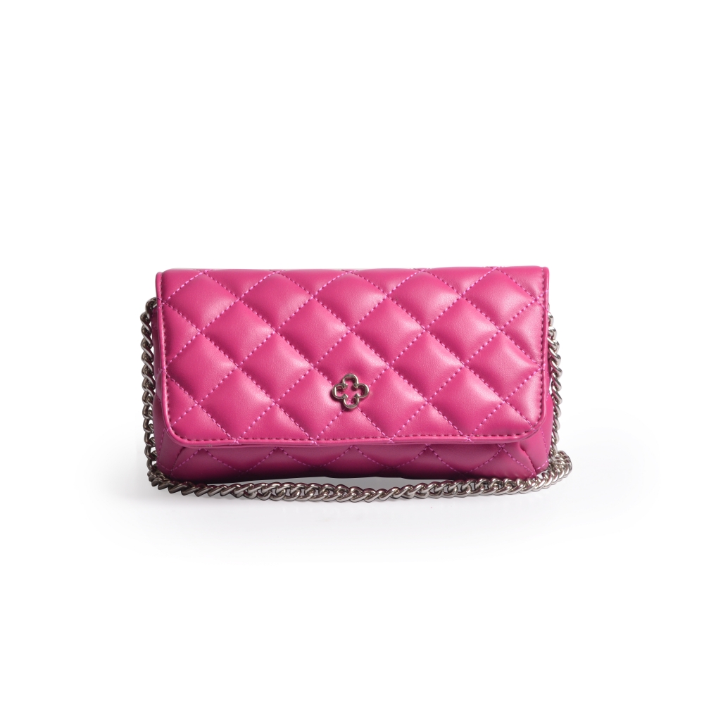 BOLSA PEQUENA ROSA MATELASSÊ ALÇA CORRENTE image number 0