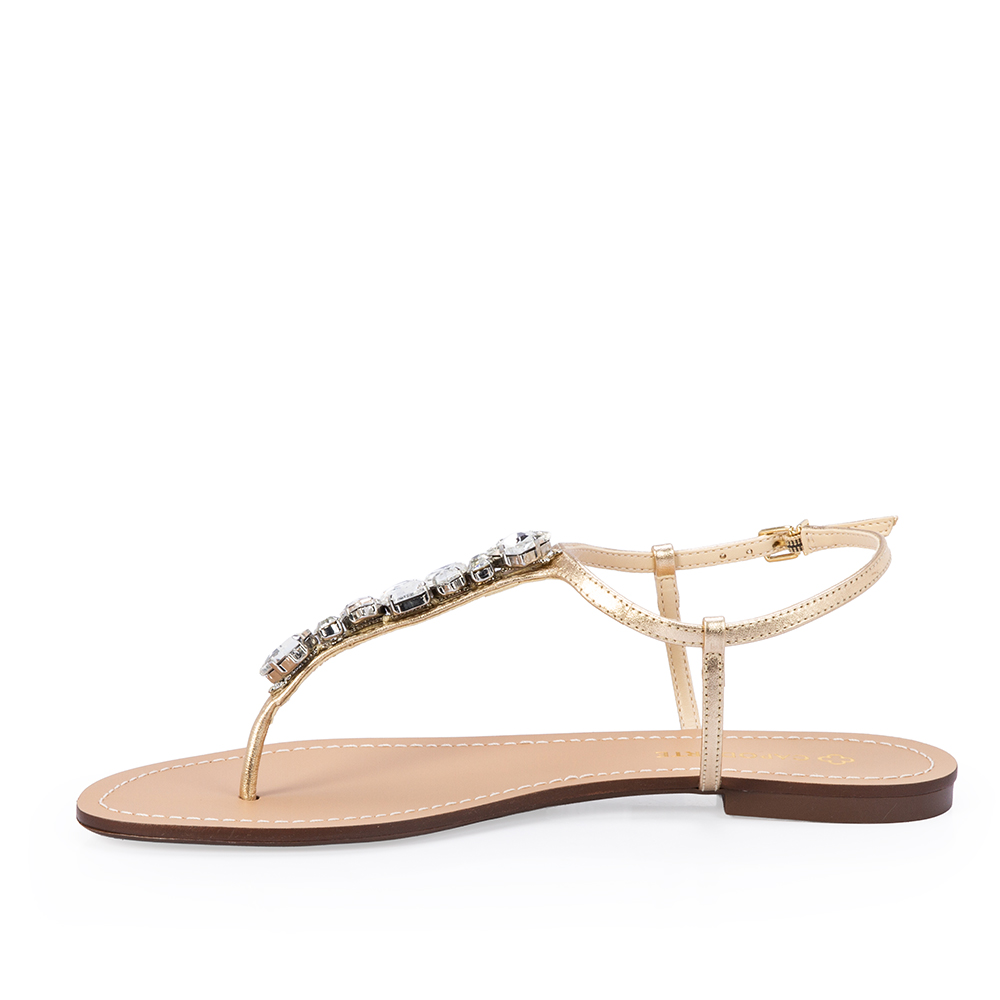 SAND&Aacute;LIA RASTEIRA COURO DOURADA  PEDRARIAS image number 2