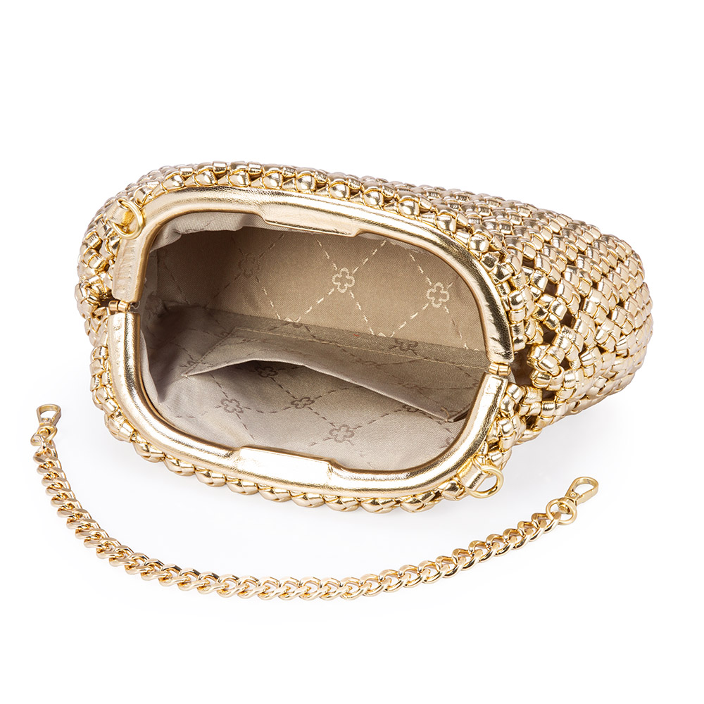 BOLSA CLUTCH DOURADA TRESSÊ image number 4