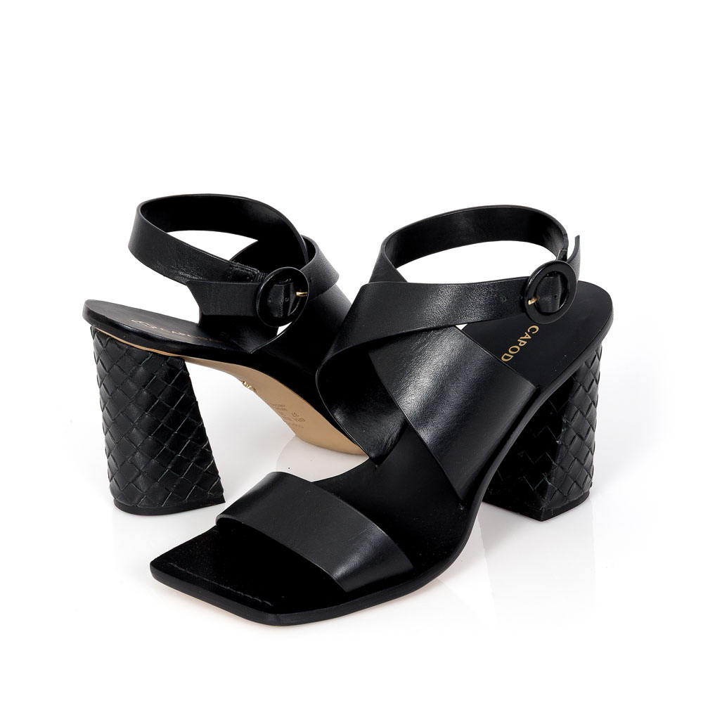 SAND&Aacute;LIA PRETA SALTO ALTO TRESS&Ecirc; DE COURO image number 3