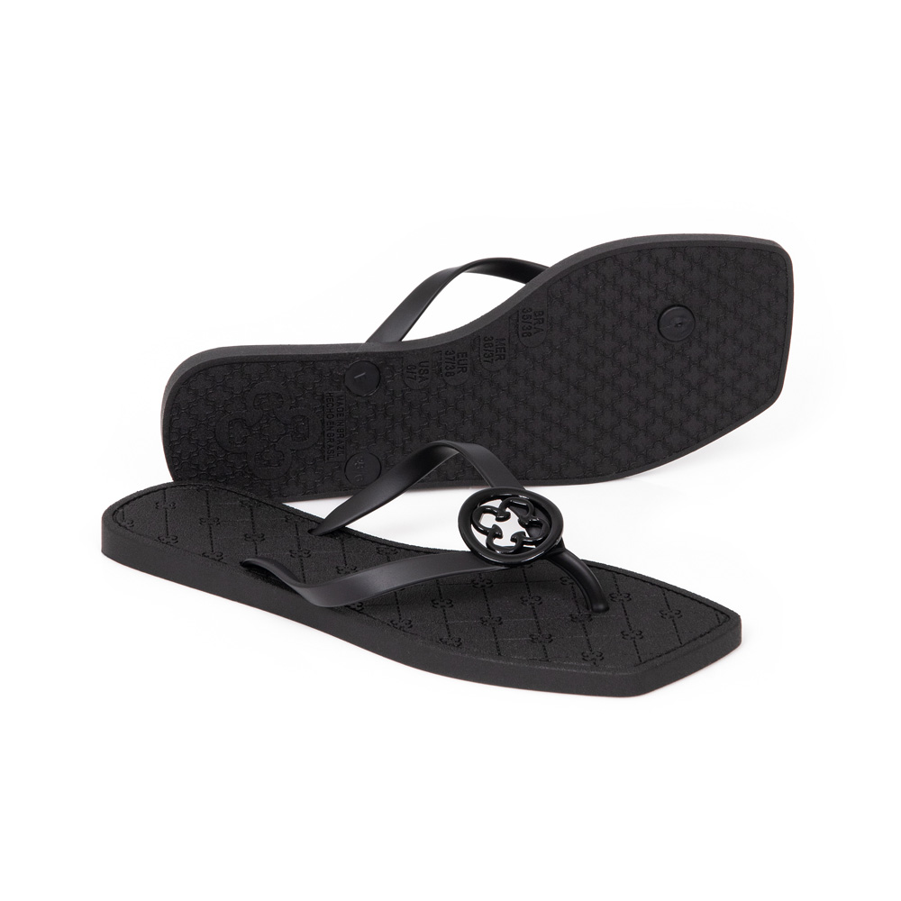 CHINELO DE DEDO MONOGRAMA PRETO BICO QUADRADO image number 3