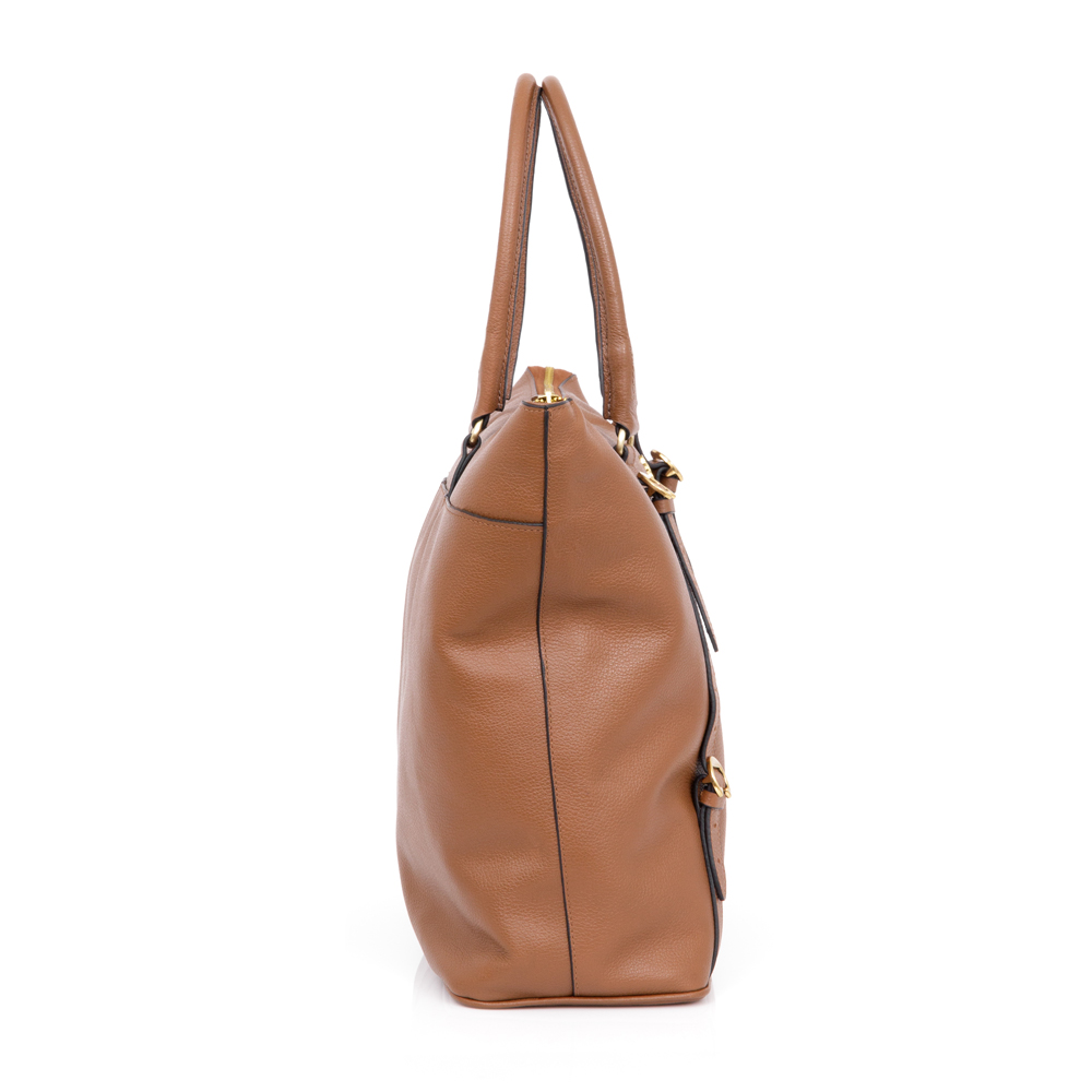 BOLSA SHOPPER GRANDE CARAMELO DE COURO image number 1