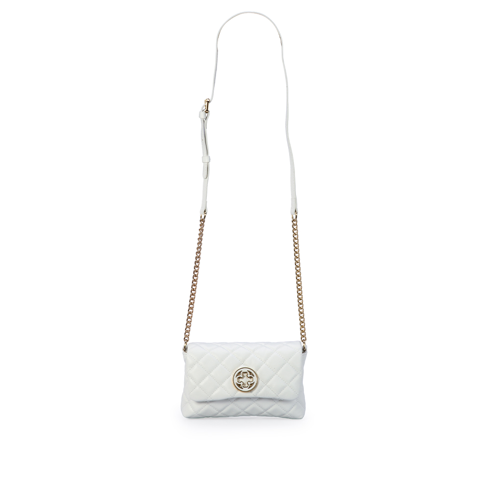 BOLSA PEQUENA BRANCA DE COURO MATELASS&Ecirc; SHOULDER BAG image number 1