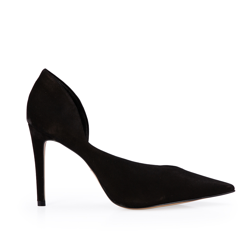 SCARPIN SALTO ALTO PRETO DE COURO SUEDE image number 0