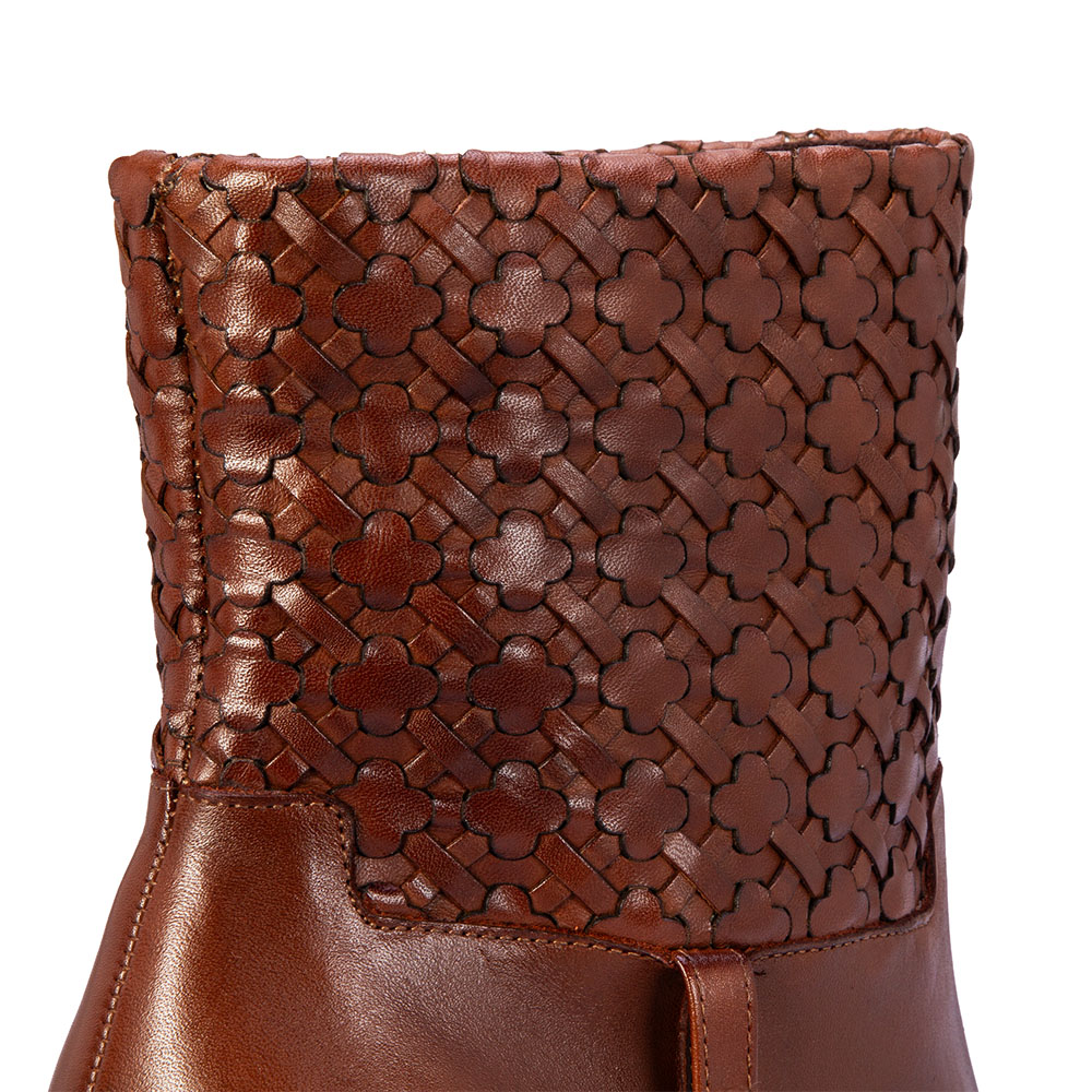 BOTA CANO CURTO MARROM COURO DETALHE TRESS&Ecirc; image number 4