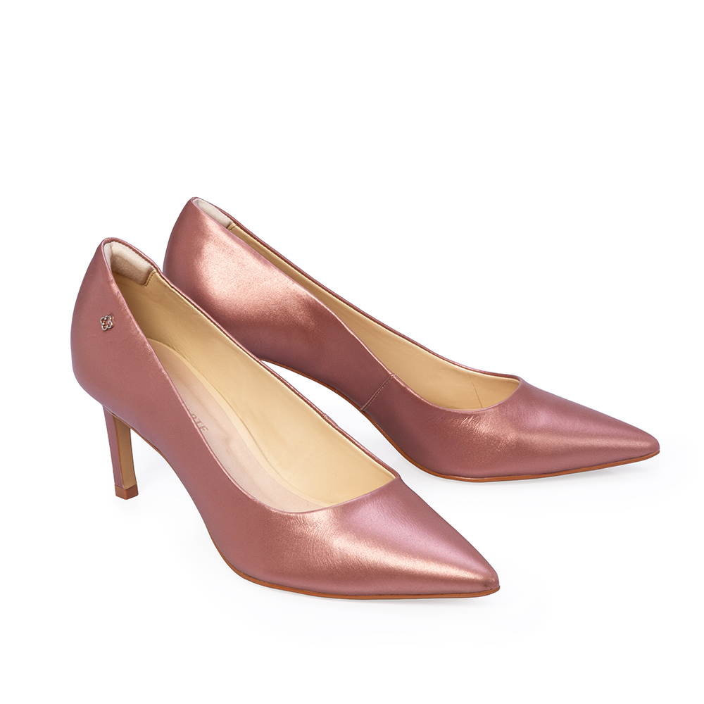 SCARPIN SALTO ALTO ROSA MALVA DE COURO NOBUCK image number 1