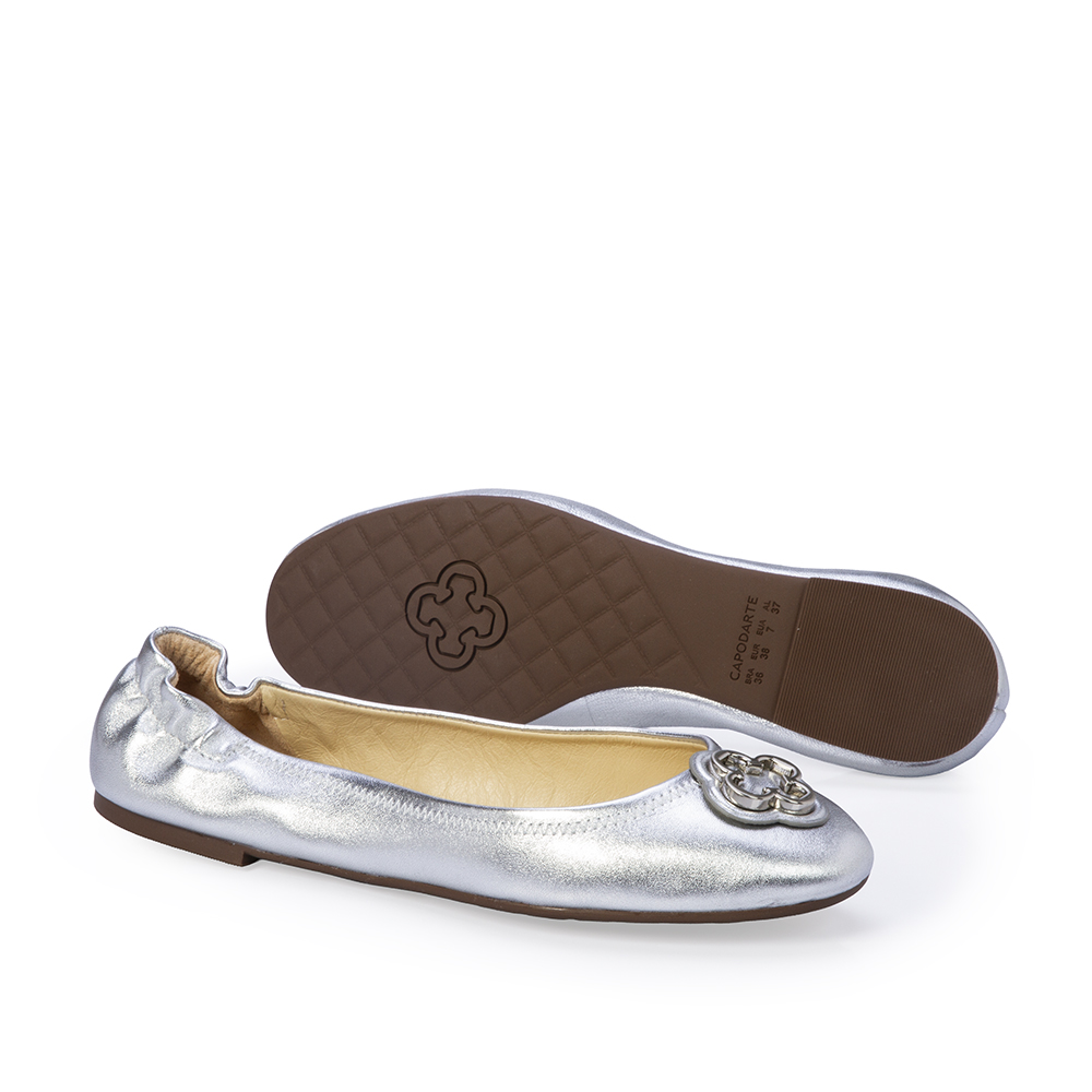 SAPATILHA CATHERINE BAILARINA COURO PRATA image number 3