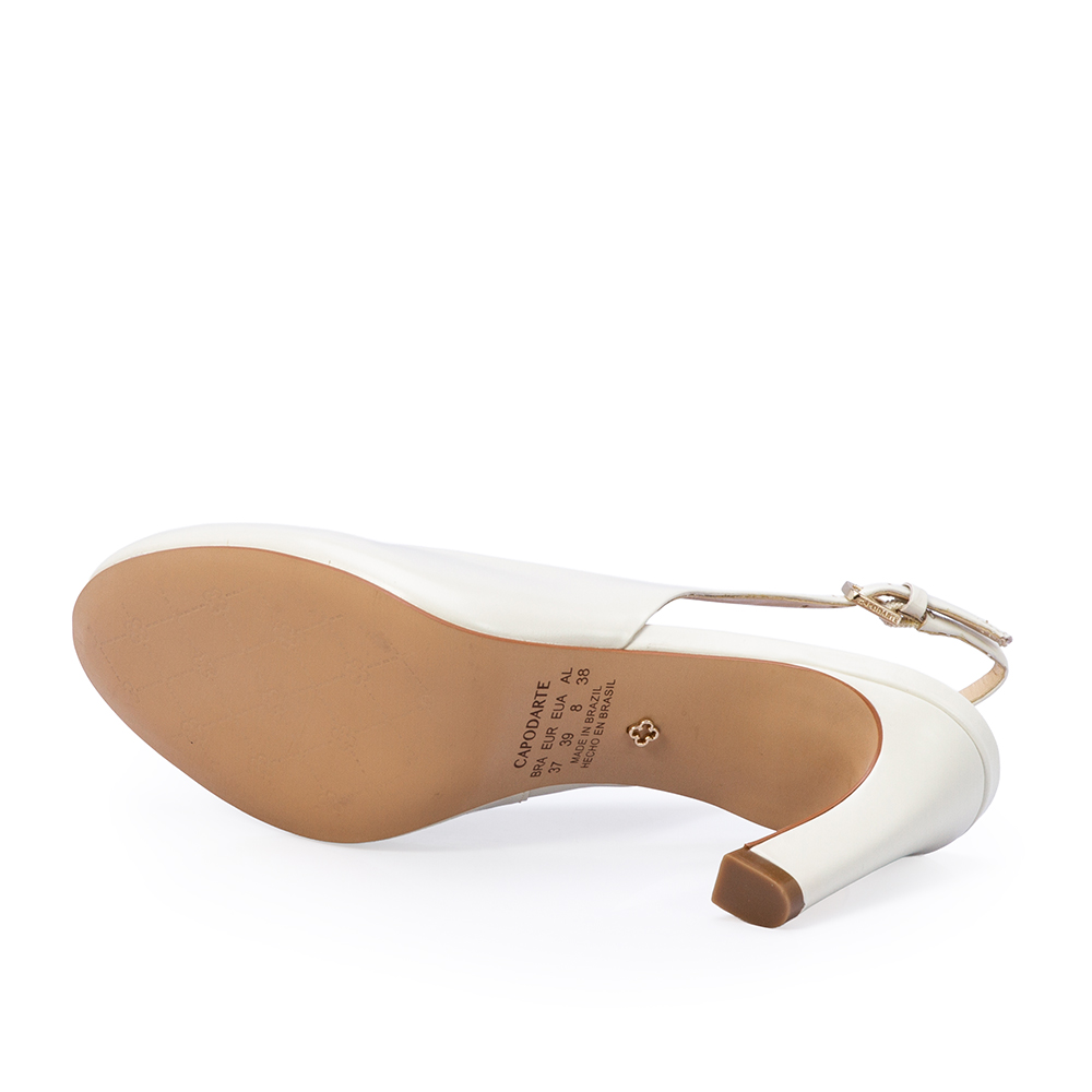 PEEP TOE COURO BRANCO DUNA  SLINGBACK image number 3