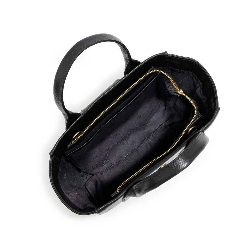 BOLSA TIRACOLO PRETA DE COURO TOTE image number 4