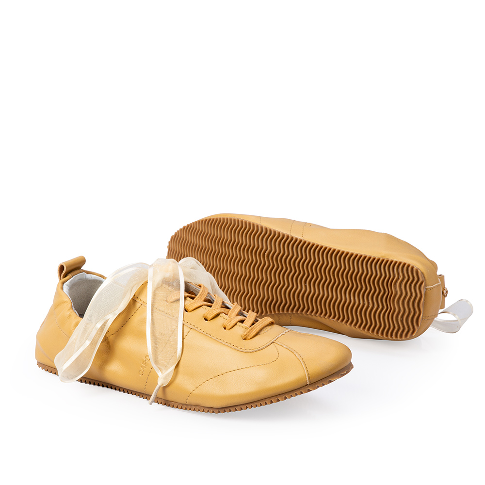 T&Ecirc;NIS FEMININO BEGE SAVANA DE COURO BALLERINA SNEAKERS image number 3