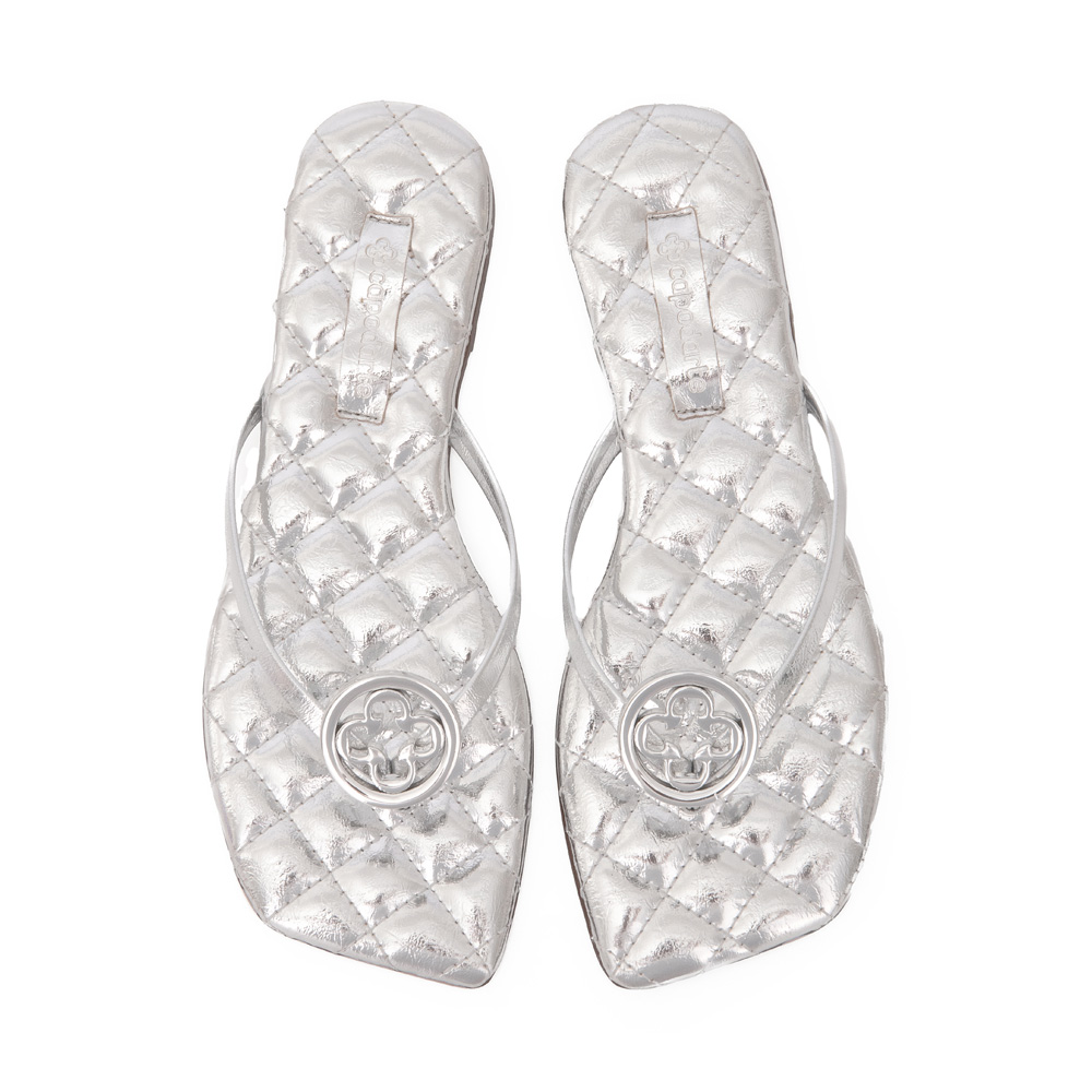 CHINELO PRATA BICO QUADRADO MATELASSÊ image number 4