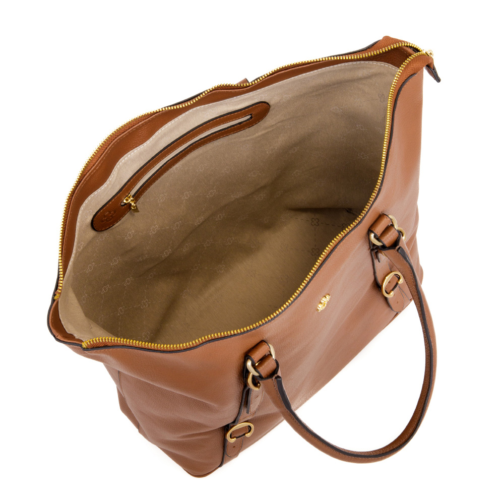 BOLSA SHOPPER GRANDE CARAMELO DE COURO image number 4