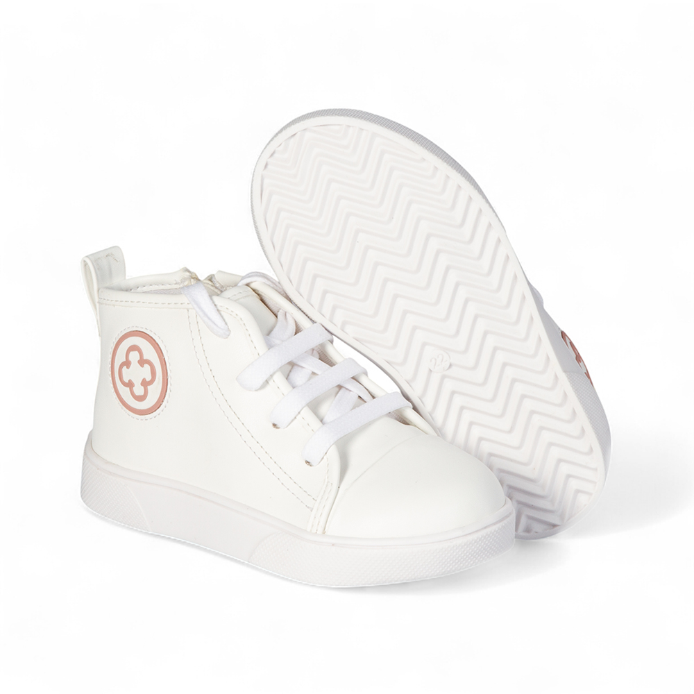 TÊNIS BEBÊ CANO ALTO BRANCO AMARRAÇÃO image number 3