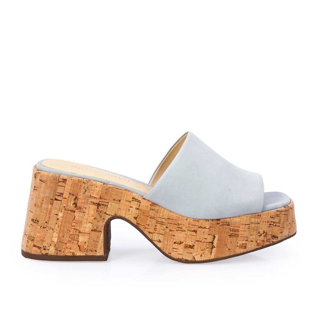 MULE MEIA PATA COURO NOBUCK AZUL TURMALINA CORTI&Ccedil;A image number 0