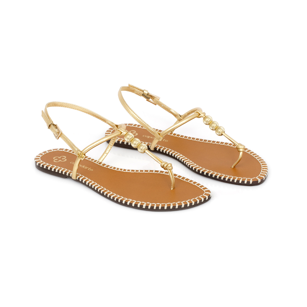 SAND&Aacute;LIA RASTEIRA DOURADA METALIZADA image number 1