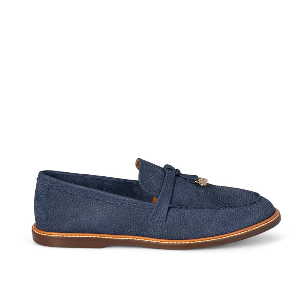 LOAFER MOCASSIM COURO NOBUCK AZUL MARINHO image number 0