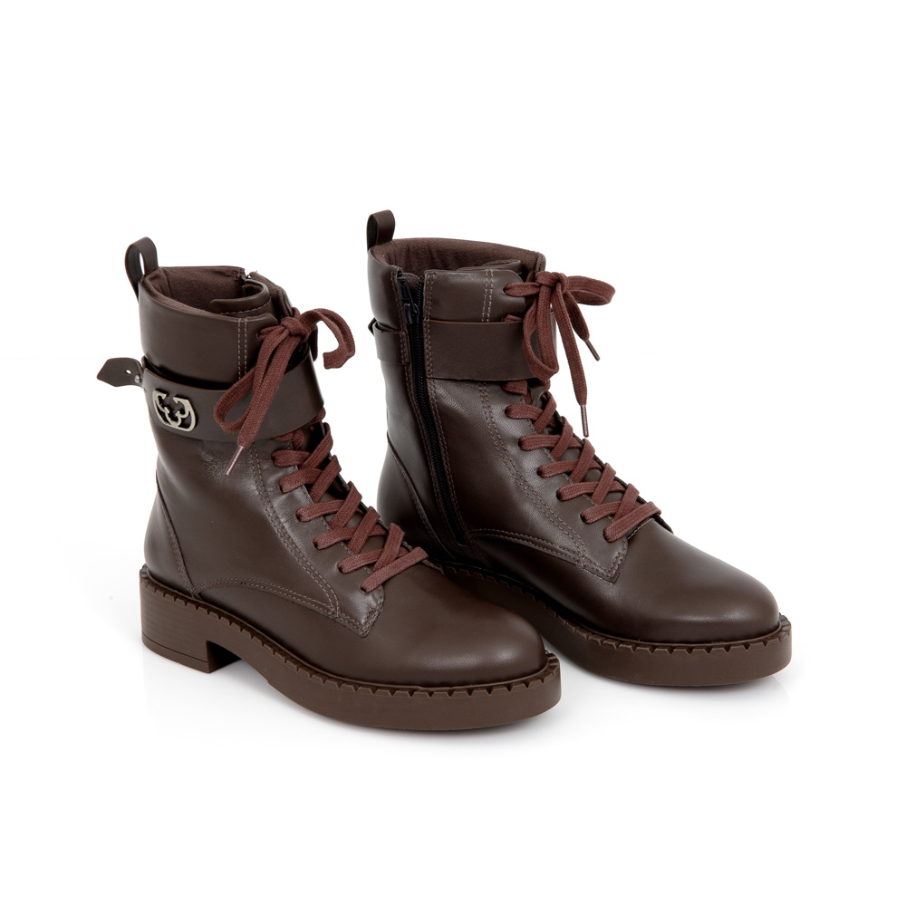BOTA COTURNO MARROM TOBACCO DE COURO image number 1