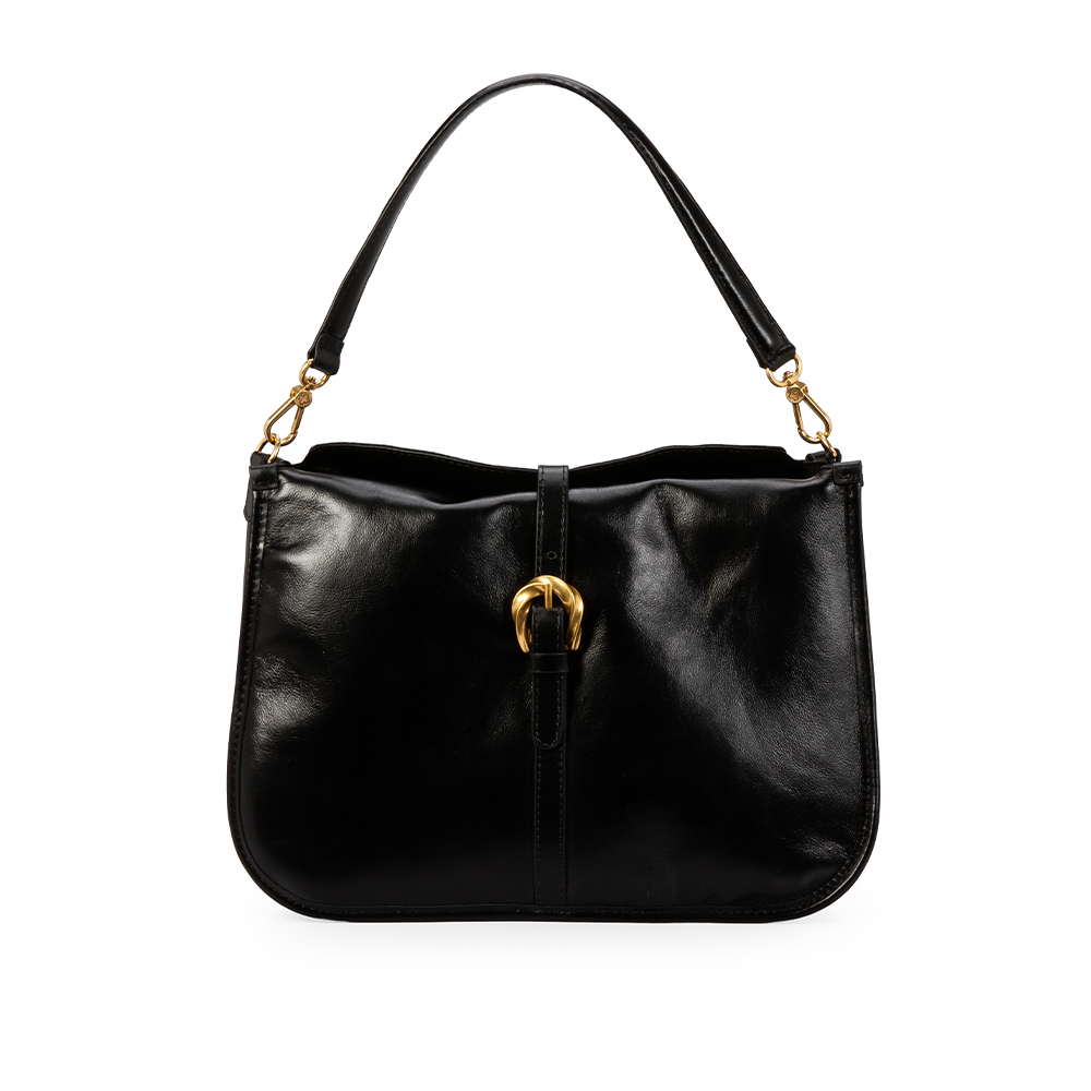 BOLSA COURO HOBO PRETA image number 0