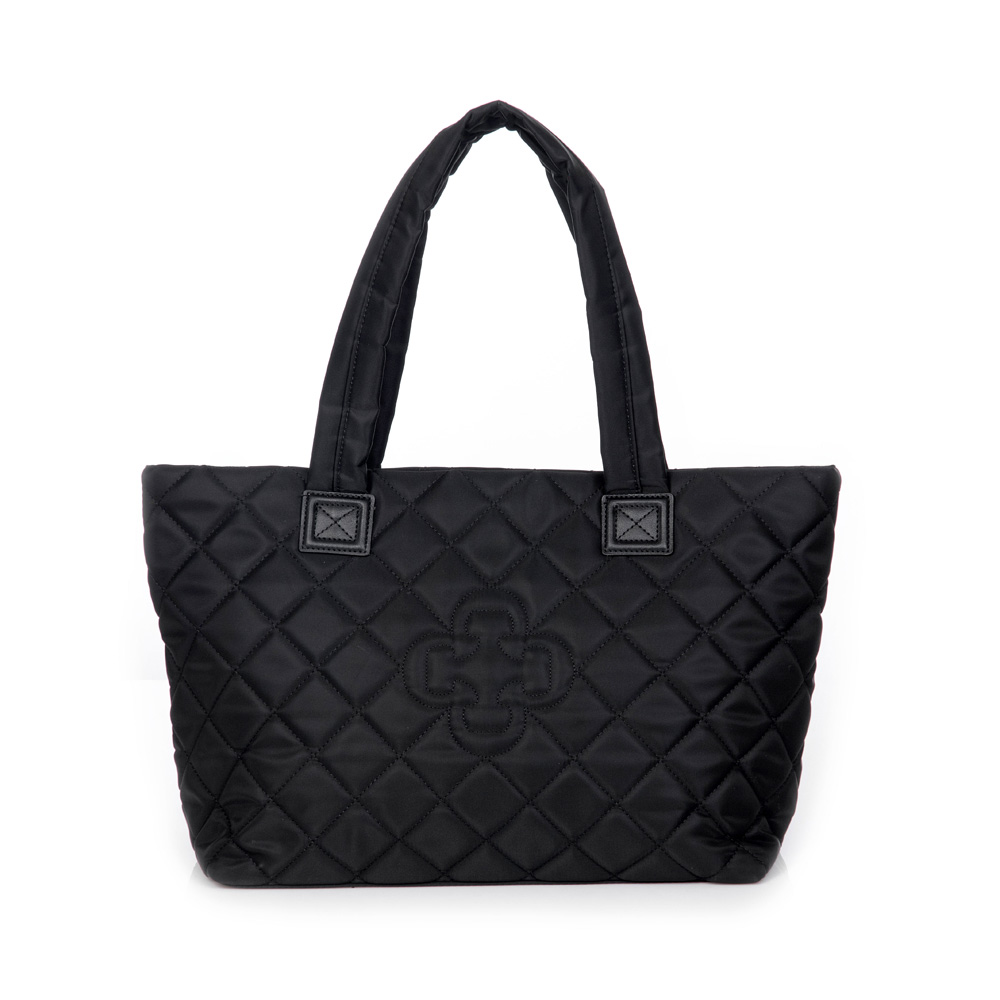 BOLSA PRETA NYLON MATELASS&Ecirc; SHOPPER image number 0