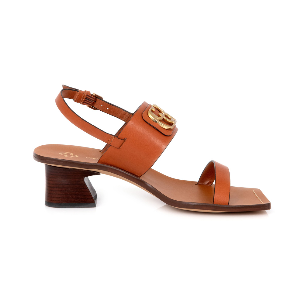 SANDÁLIA SALTO BAIXO CARAMELO COURO image number 0