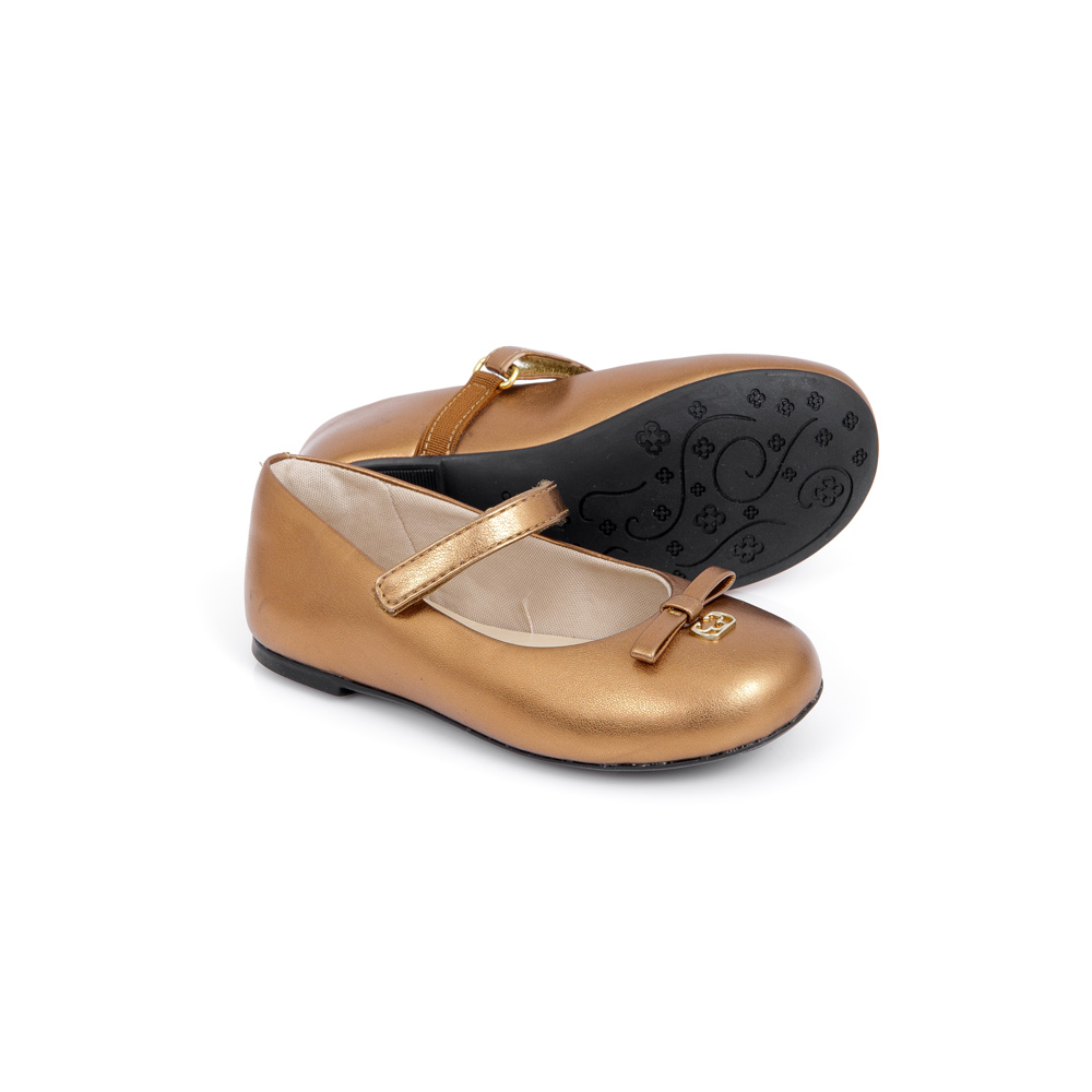 SAPATILHA BEB&Ecirc; BRONZE VERNIZ COM VELCRO image number 3