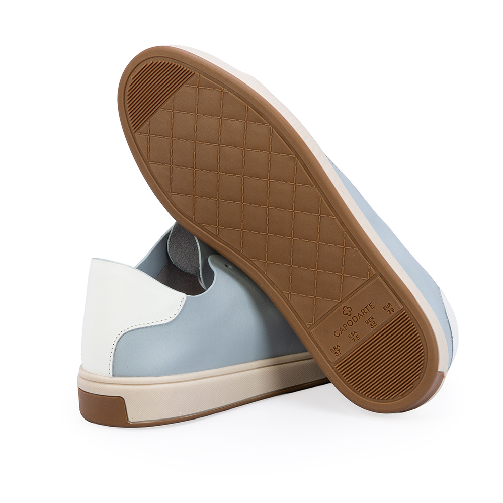 T&Ecirc;NIS CASUAL BRANCO E AZUL COURO AMARRA&Ccedil;&Atilde;O FEMININO image number 3