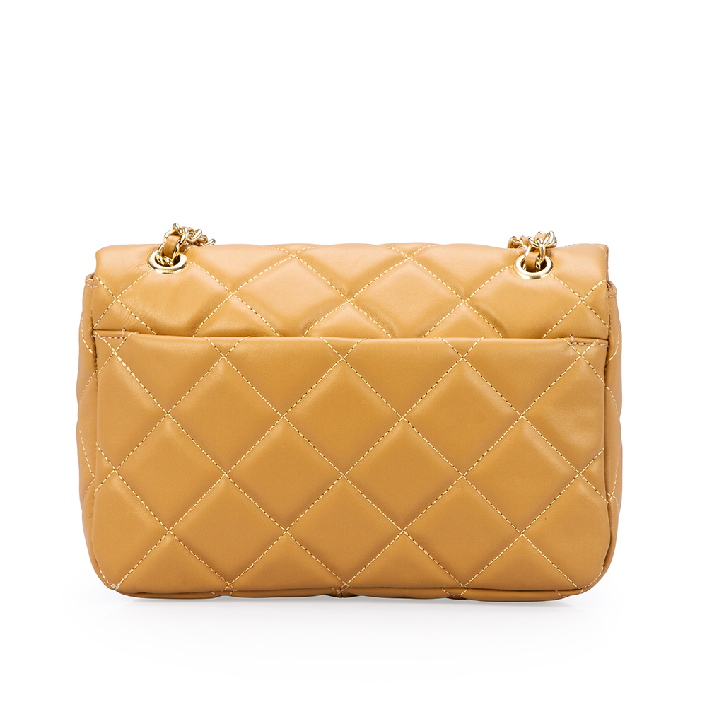 BOLSA BEGE SAVANA DE COURO MATELASS&Ecirc; SHOULDER BAG image number 2