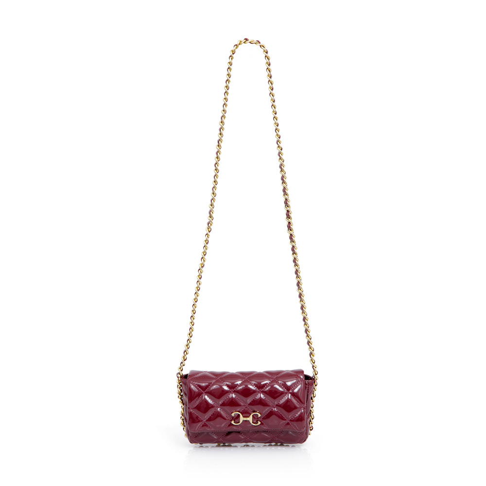 BOLSA PEQUENA BORDÔ MATELASSÊ ALÇA CORRENTE image number 3