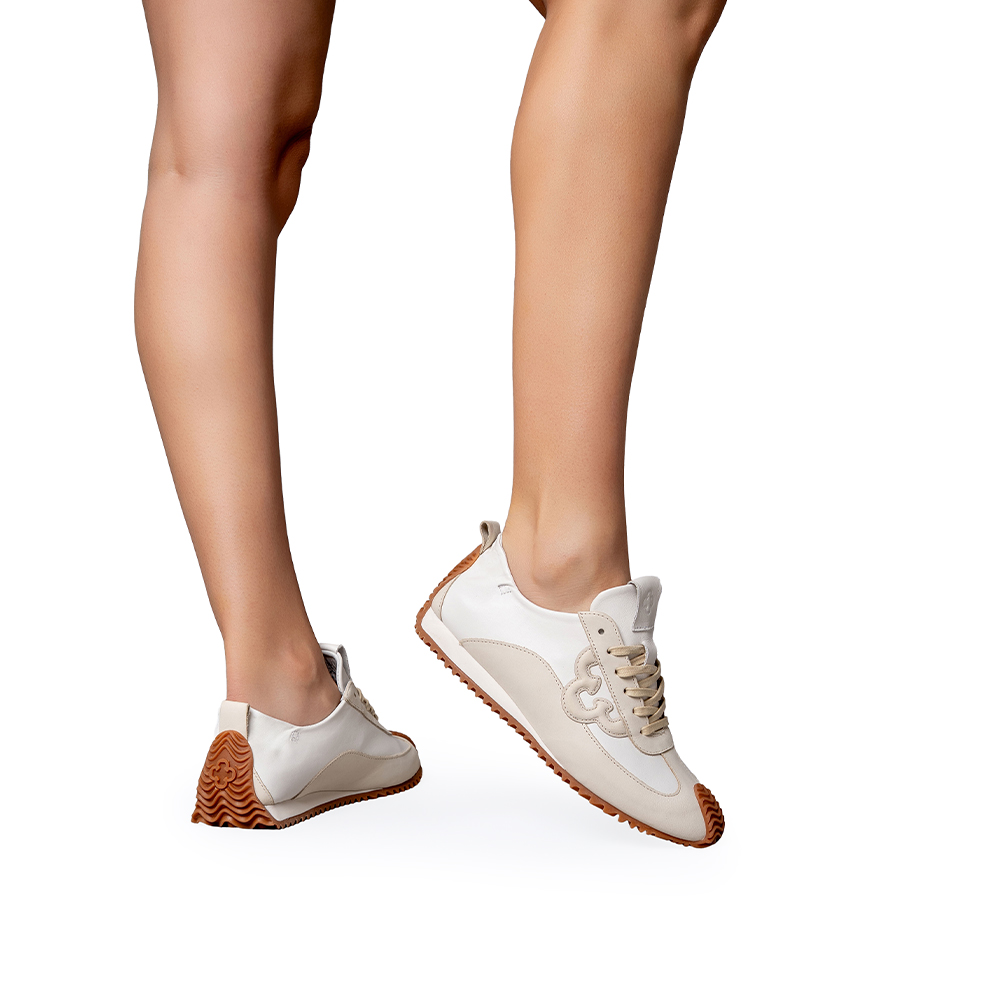 T&Ecirc;NIS FEMININO SNEAKERS COURO BRANCO DUNA AMARRA&Ccedil;&Atilde;O image number 1