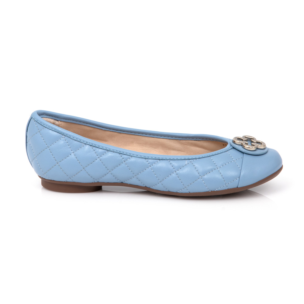 SAPATILHA CATHERINE VINTAGE DE COURO AZUL CHIARO MATELASSÊ image number 0
