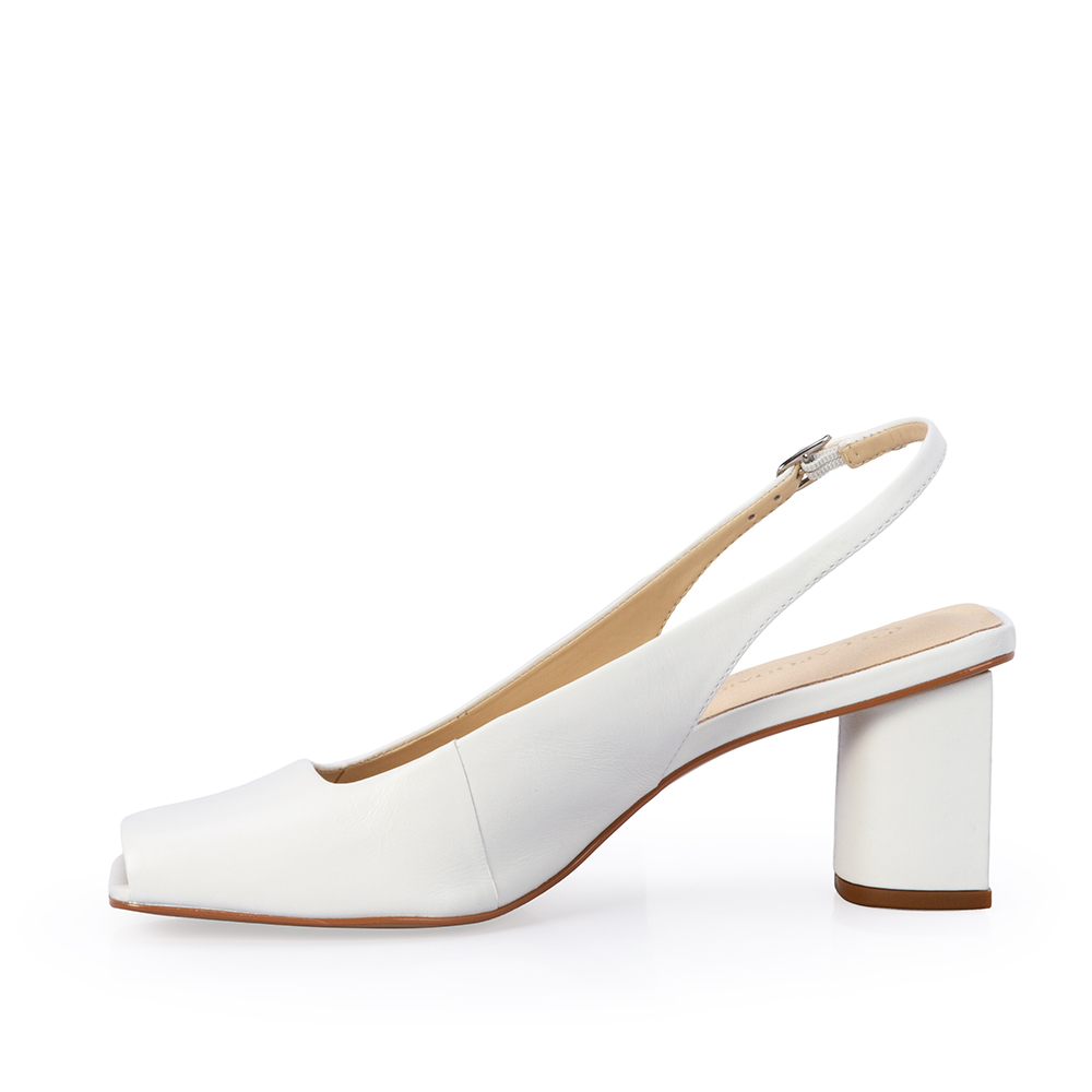 PEEP TOE BRANCO COURO SALTO BLOCO image number 2