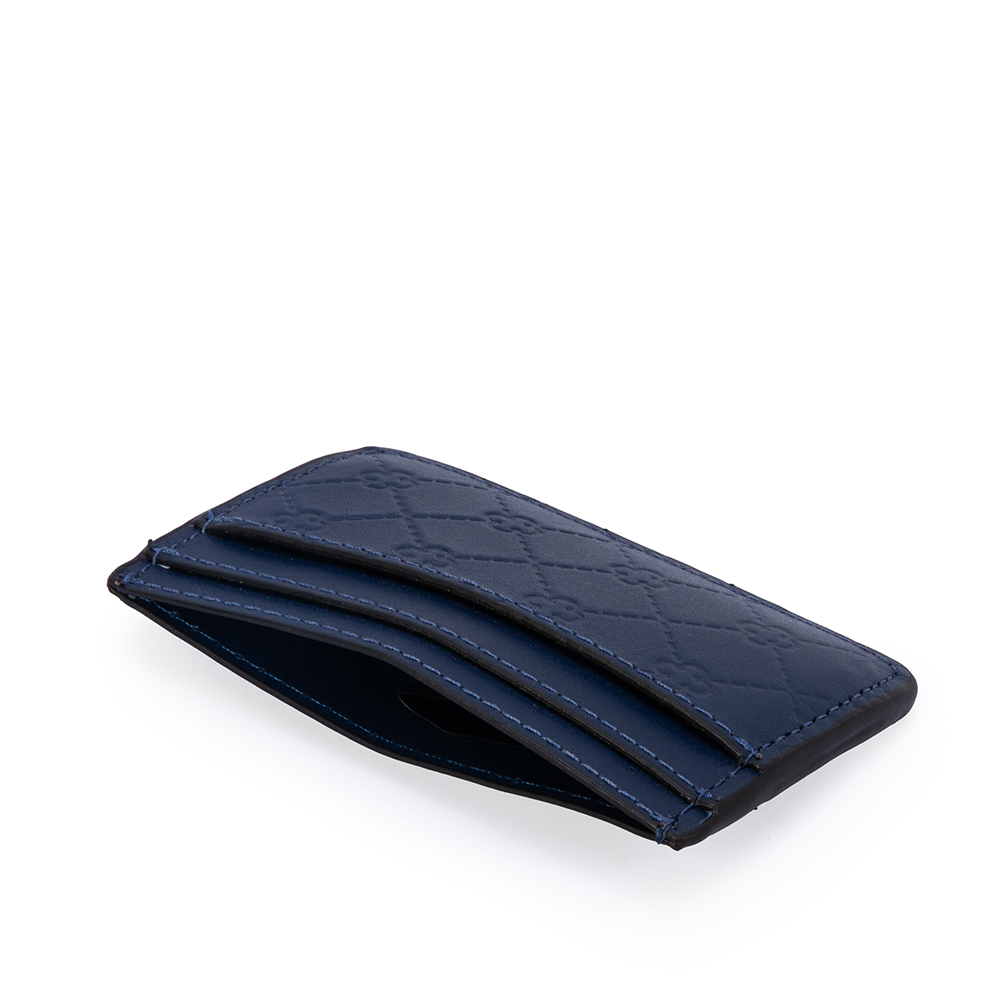 PORTA CART&Atilde;O MARINHO AZZURRO DE COURO MONOGRAMA image number 3