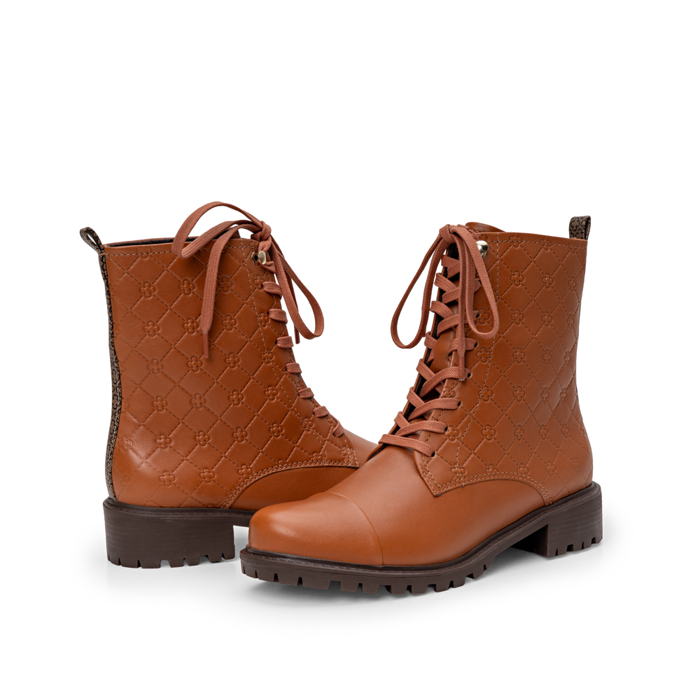 BOTA COTURNO CARAMELO DE COURO MONOGRAMA image number 4