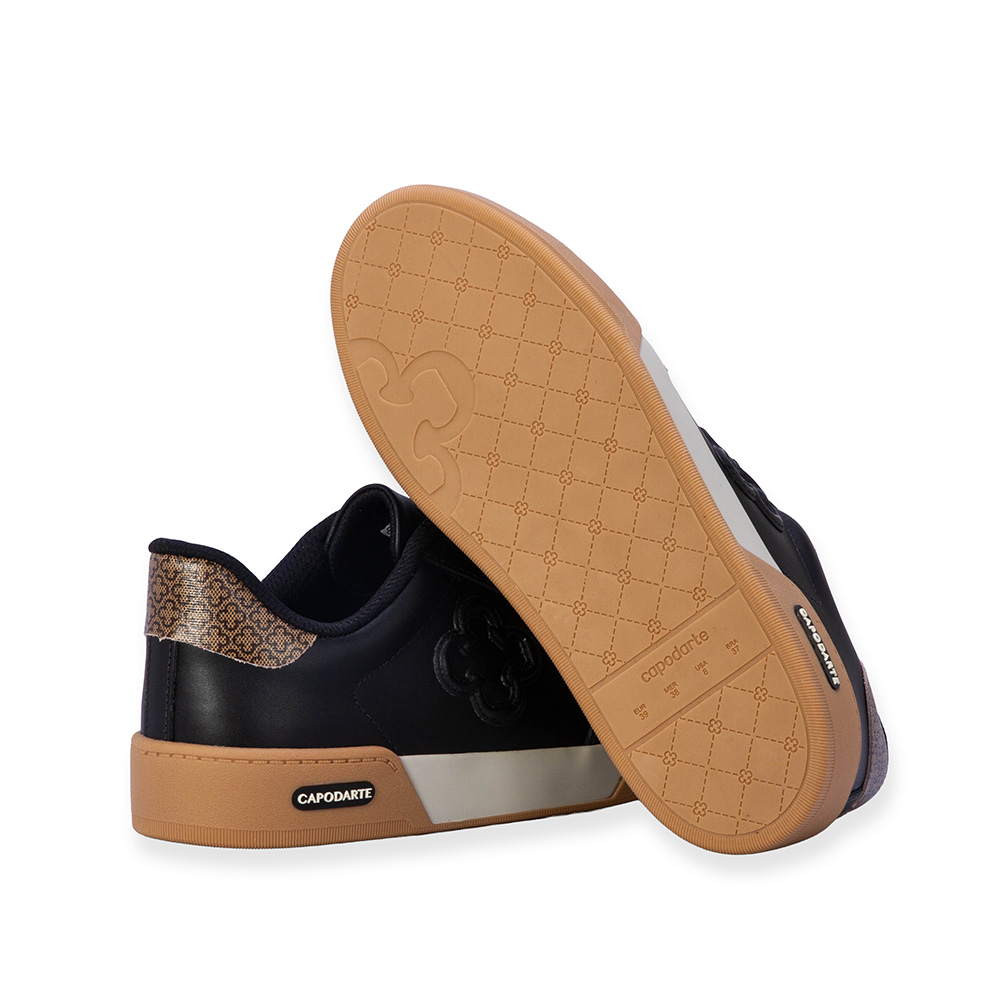 T&Ecirc;NIS FEMININO PRETO DE COURO MONOGRAMA AMARRA&Ccedil;&Atilde;O image number 3