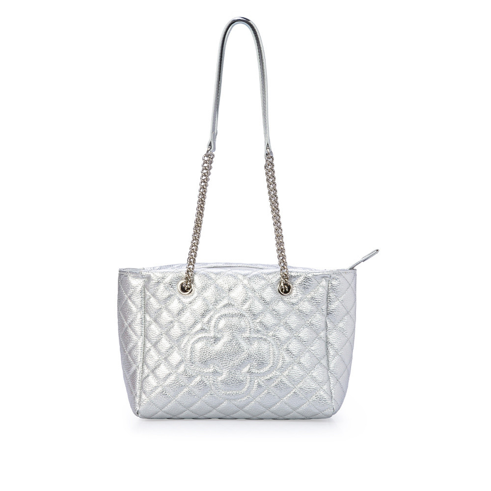 BOLSA CARINA PRATA DE COURO MATELASS&Ecirc; HOBO image number 1