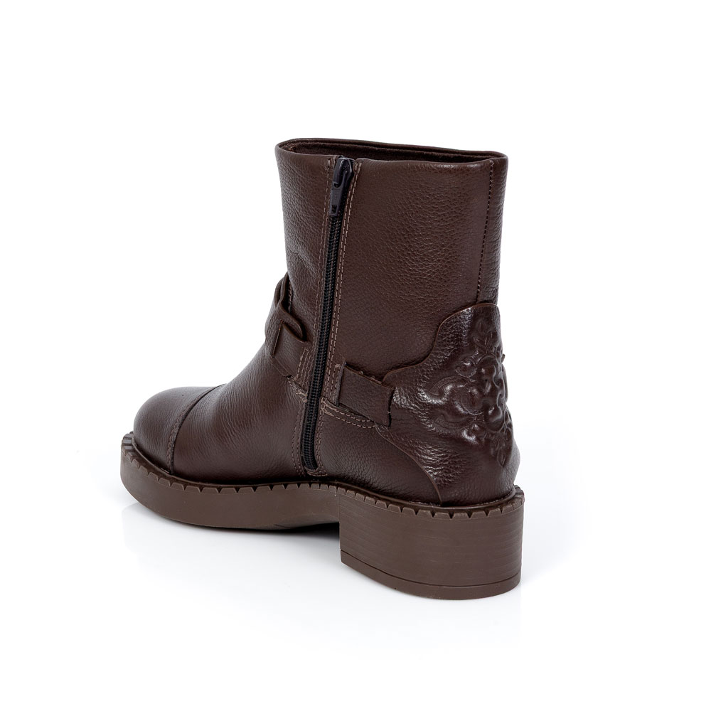 BOTA CANO CURTO DE MARROM DE COURO TOBACCO image number 2