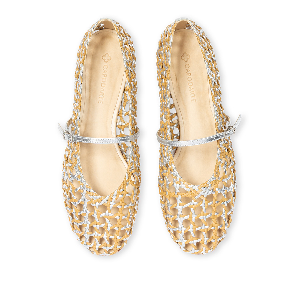 SAPATILHA BEGE SAVANA DE COURO TRAMADO image number 4