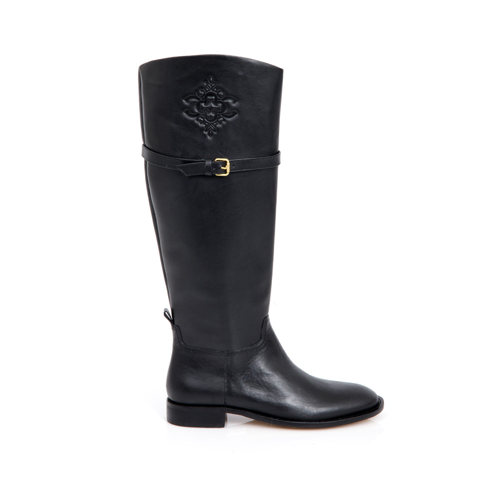 BOTA CANO ALTO PRETA DE COURO image number 0