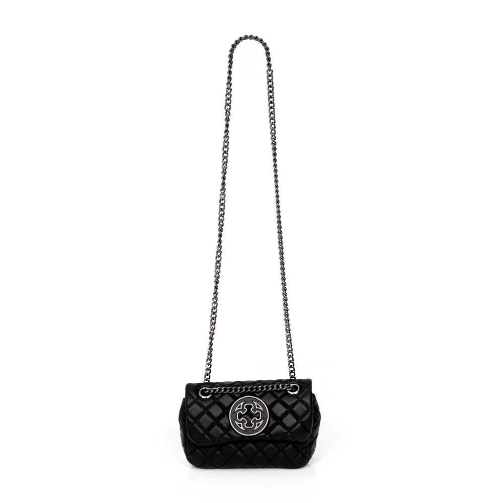 BOLSA SHOULDER BAG PRETA DE COURO MATELASSÊ OLÍVIA image number 3