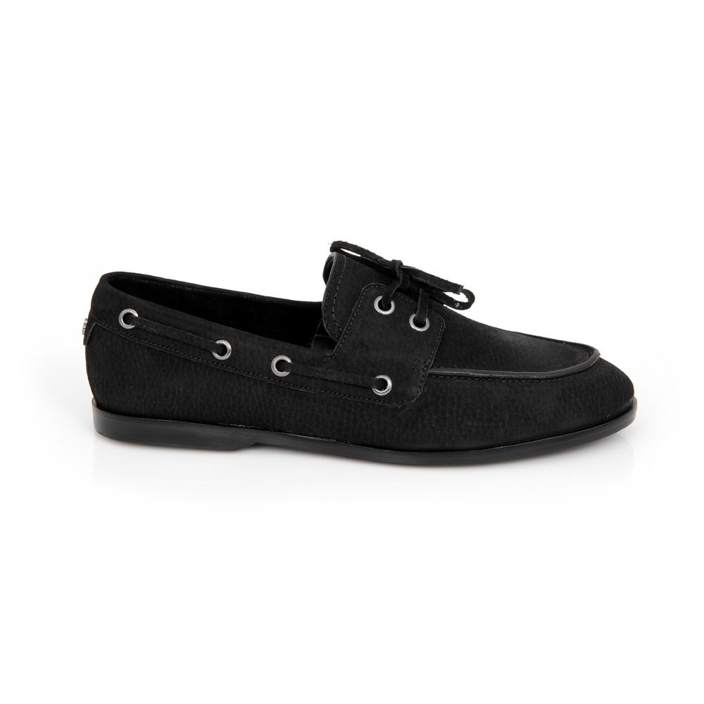 LOAFER MOCASSIM PRETO DE COURO NOBUCK image number 0